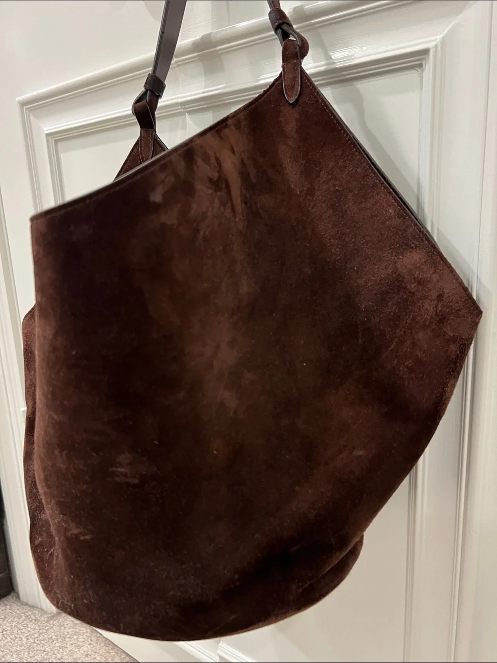 KHAITE Dark Brown Suede Hobo Bag - Picture 3 of 9